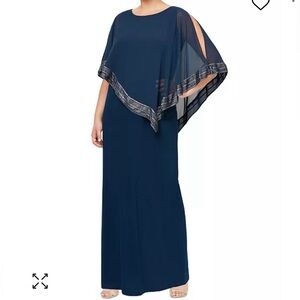 Navy Blue Formal Dress / Gown 💙 Asymmetrical Maxi